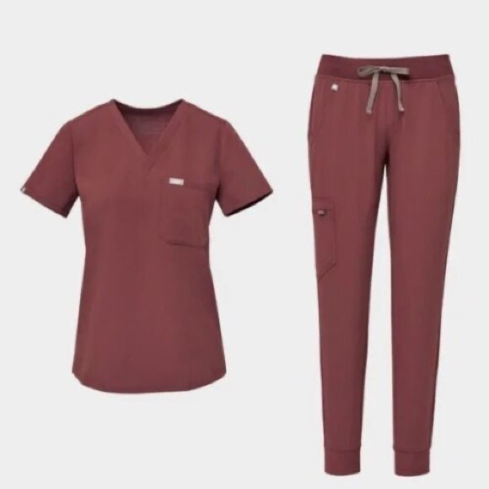Figs Dark Cherry Scrub Set
